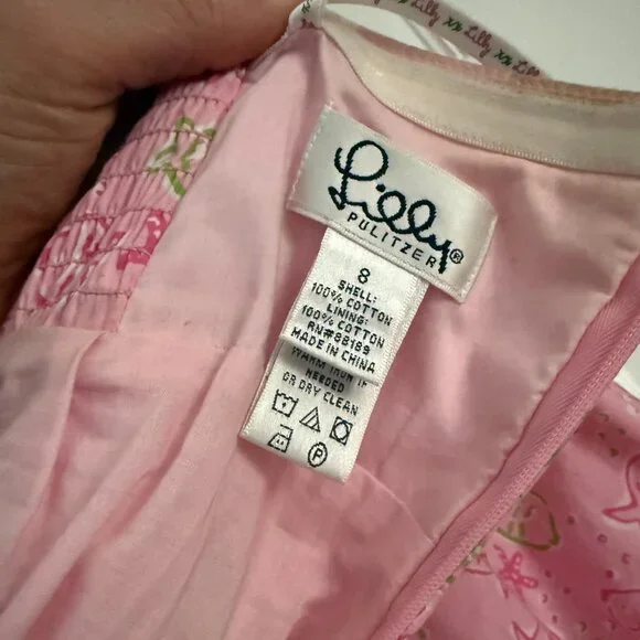 Lilly Pulitzer Pink Green Strapless Dress size 8 - Picture 2 of 4